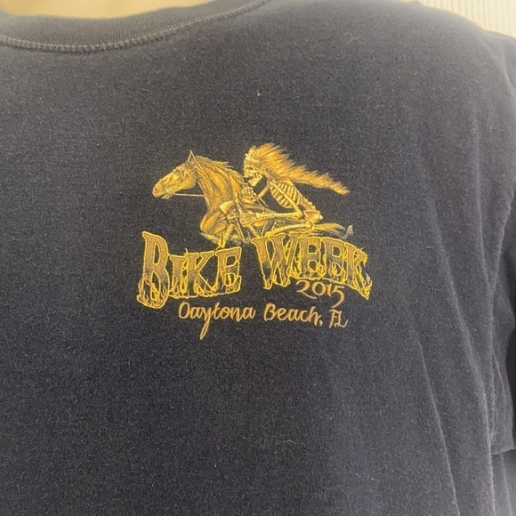 Jerzees - Vintage Daytona Beach Bike Week 2015 Black Skull Shirt Size Large - Picture 3 of 12
